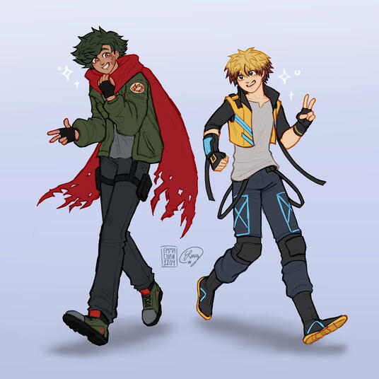 Coloreado simple, dos personajes, Fondo plano